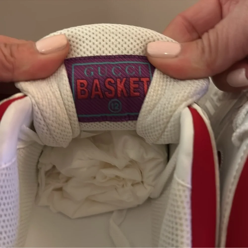 Gucci White Red and Navy Men's Low-Top Sneakers